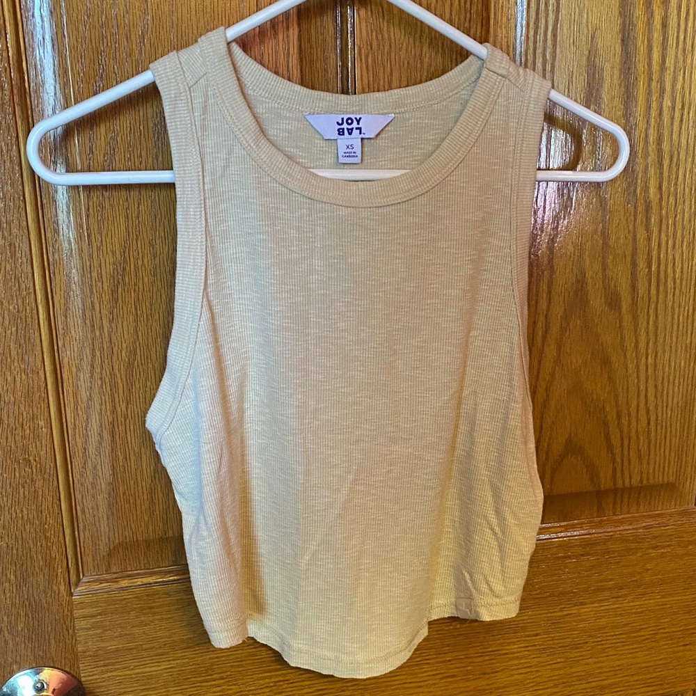 JoyLab Women's Tan Sleeveless Crop Top